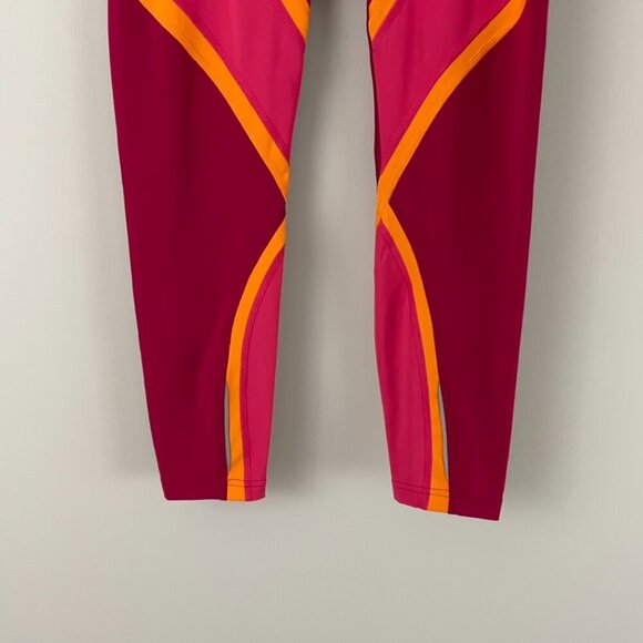 Lululemon Wild Twist 7/8 Tight Ruby Red/Fuchsia Pink/Vivid Amber Size 6 - Picture 8 of 9
